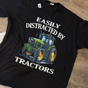 Port and Company Black Tractor Graphic Tee